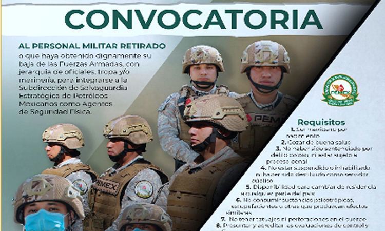 Invita Pemex A Militares En Retiro A Incorporarse A La Subdirección De Salvaguarda Estratégica 1492